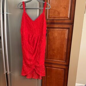 Lulu's Bold Red Lace Dress